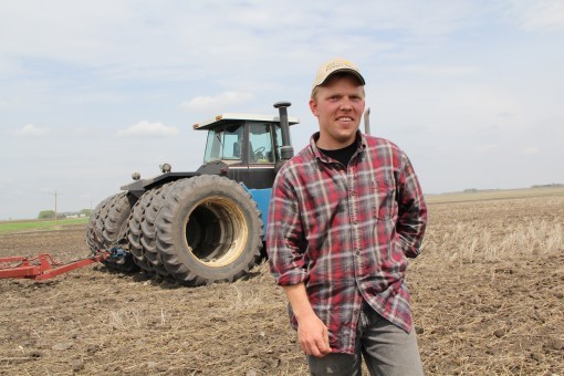 Farmer working his land in Kansas
